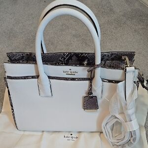 Kate Spade White and Gray Satchel with Structured Design